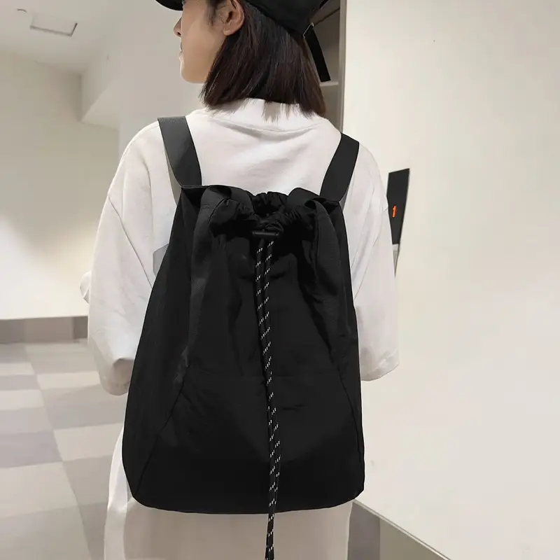Black Nylon Shoulder Bag for Men Women Waterproof Sports - Image 6