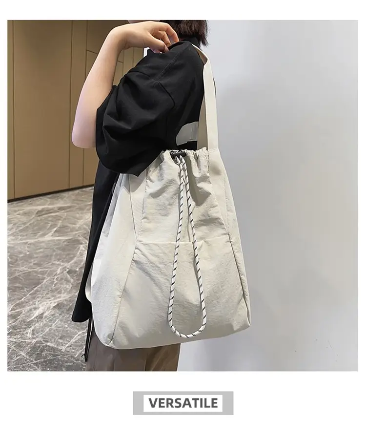 Black Nylon Shoulder Bag for Men Women Waterproof Sports — feature 10