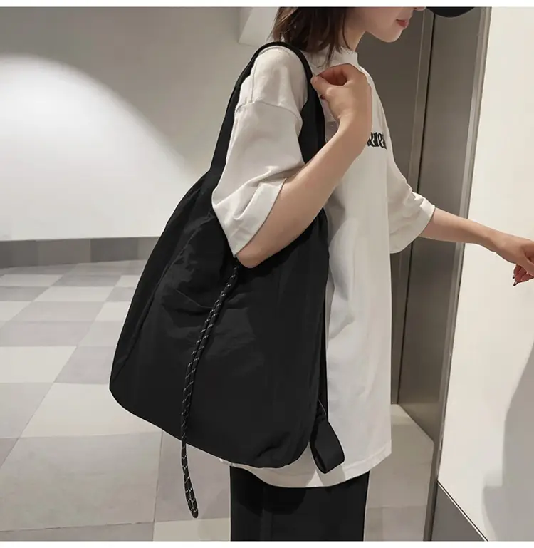 Black Nylon Shoulder Bag for Men Women Waterproof Sports — feature 20