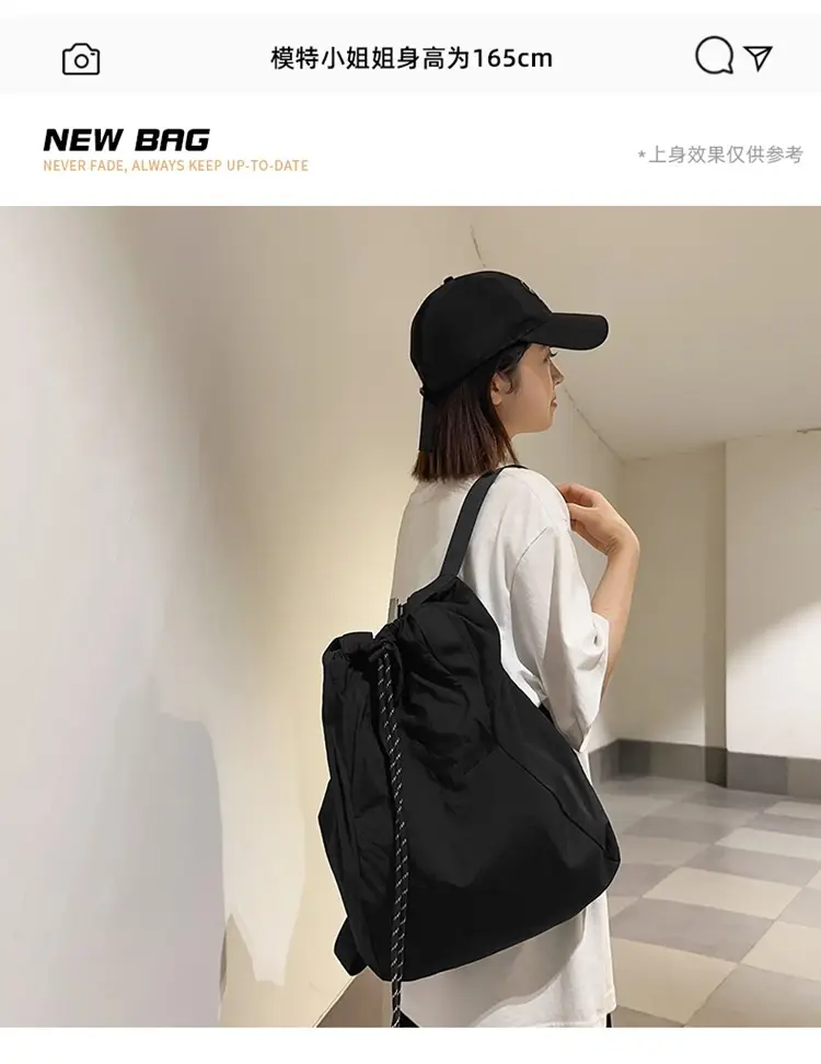 Black Nylon Shoulder Bag for Men Women Waterproof Sports — feature 4