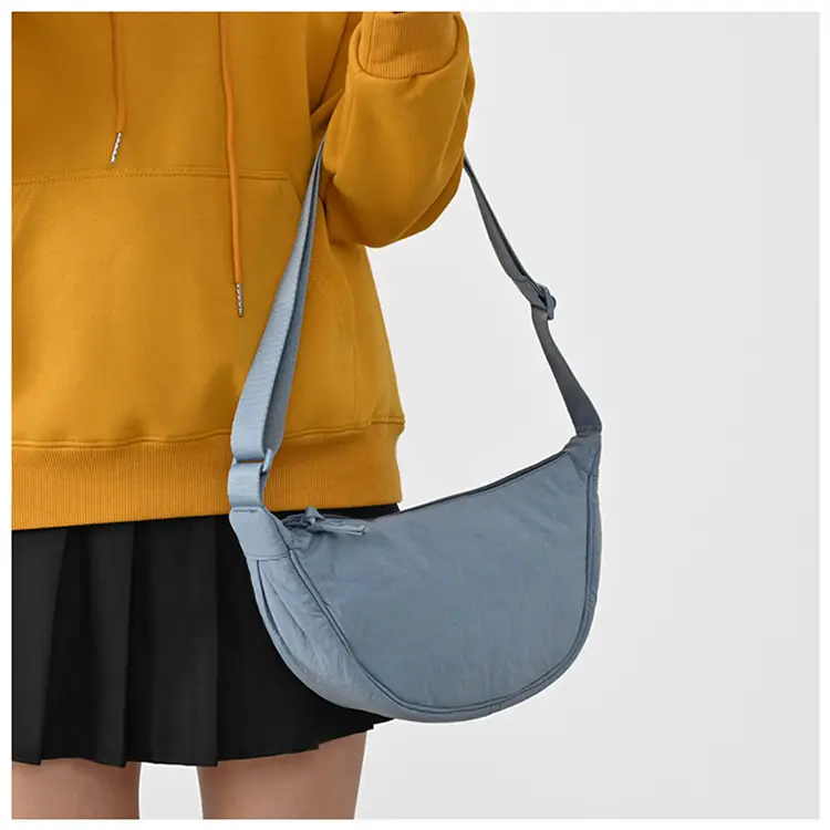 New Student Crossbody Bag Purple Nylon Satchel — feature 10