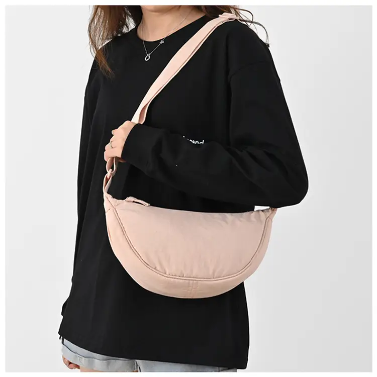 New Student Crossbody Bag Purple Nylon Satchel — feature 15
