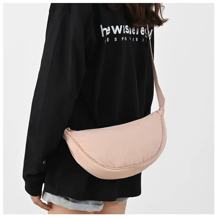 New Student Crossbody Bag Purple Nylon Satchel — feature 16