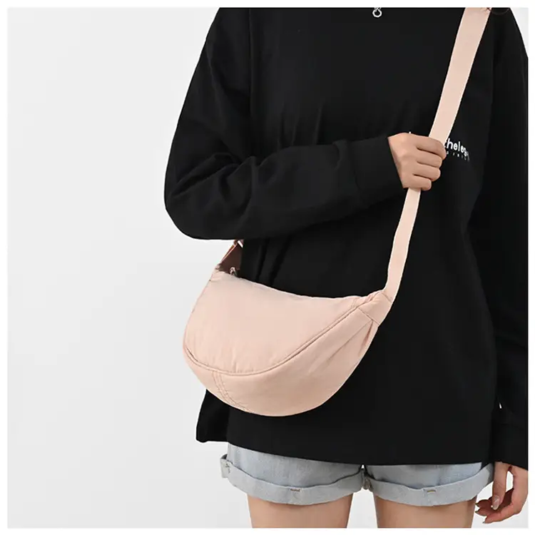 New Student Crossbody Bag Purple Nylon Satchel — feature 18