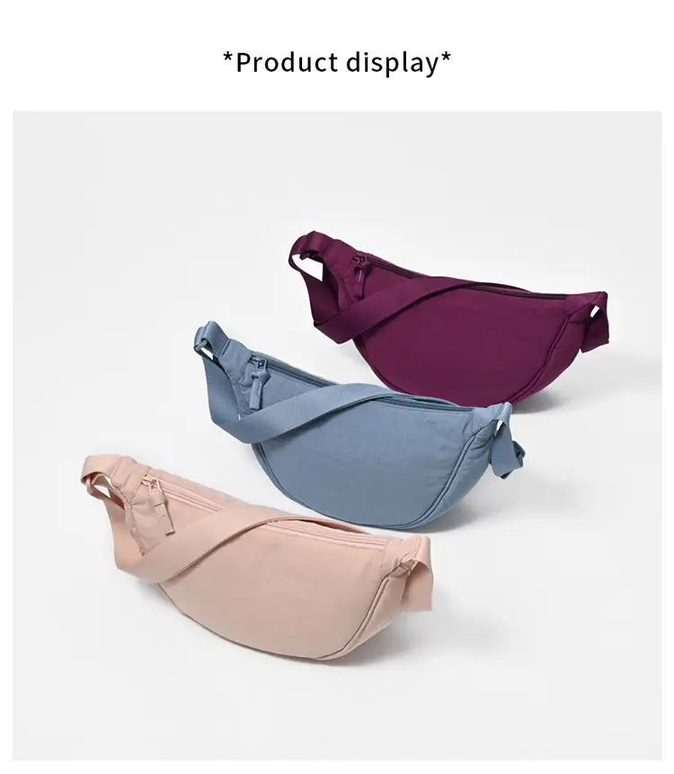 New Student Crossbody Bag Purple Nylon Satchel — feature 19