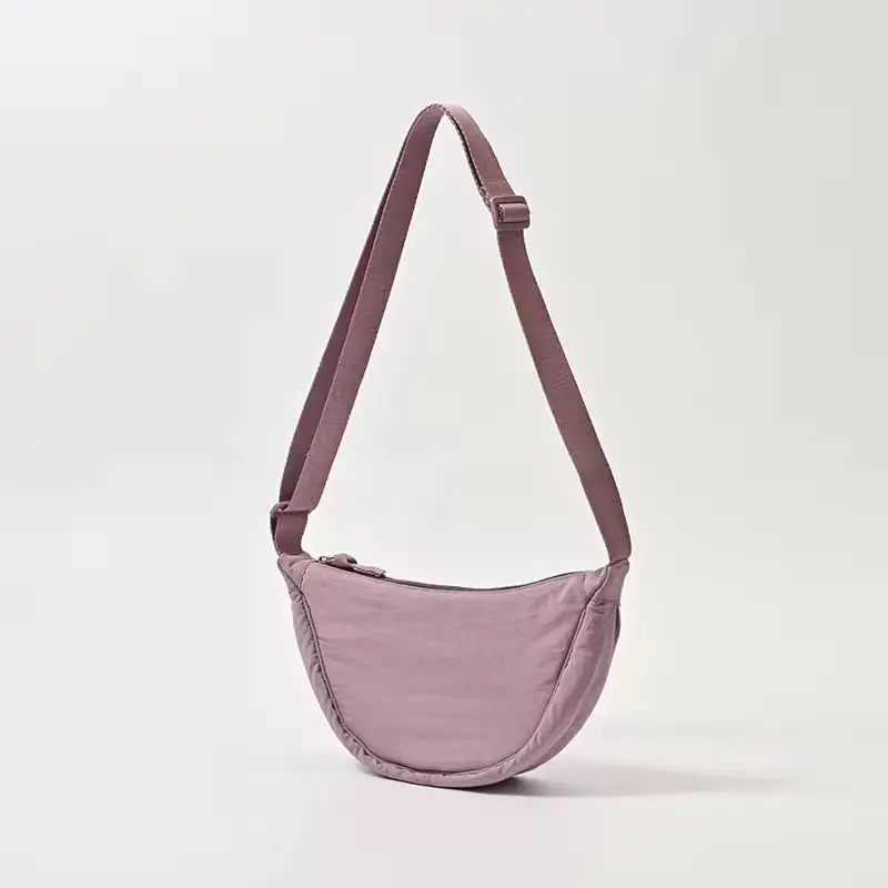 New Student Crossbody Bag Purple Nylon Satchel