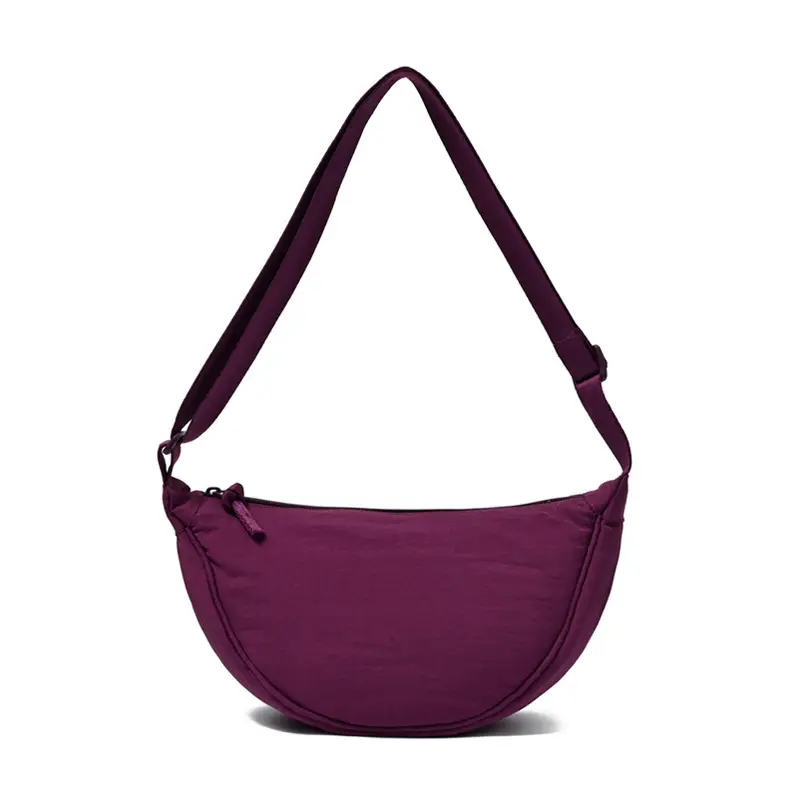 New Student Crossbody Bag Purple Nylon Satchel