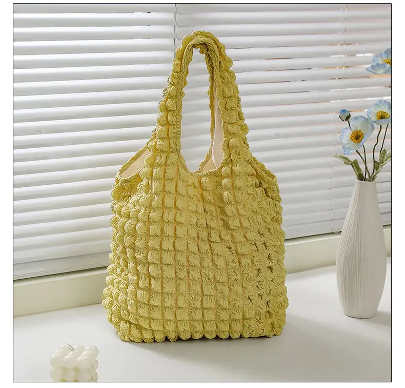 New Girl Cloud Puff Shoulder Bag Yellow Student Handbag — feature 10