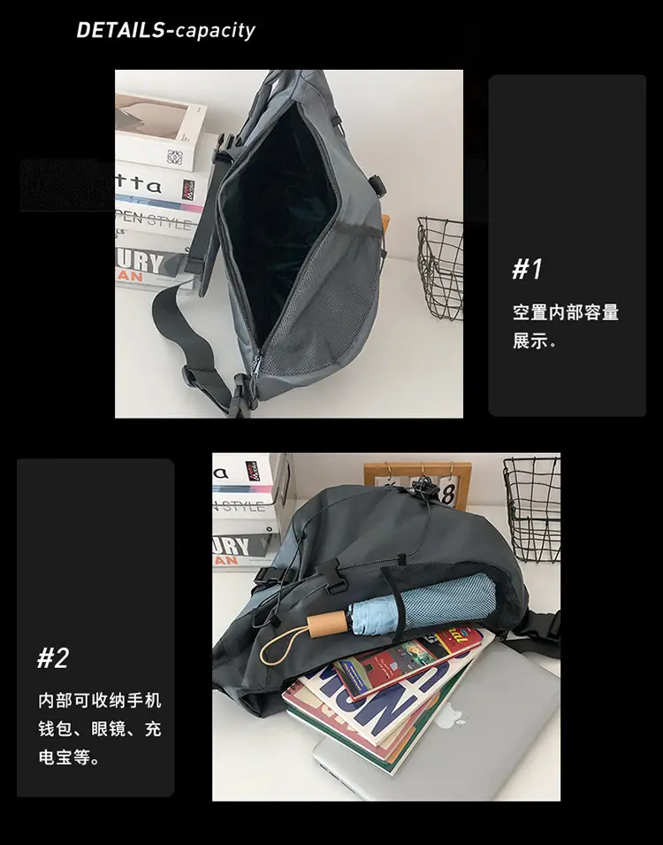 Crossbody Bag Large Capacity Drawstring Casual Travel Shoulder Bag — feature 65