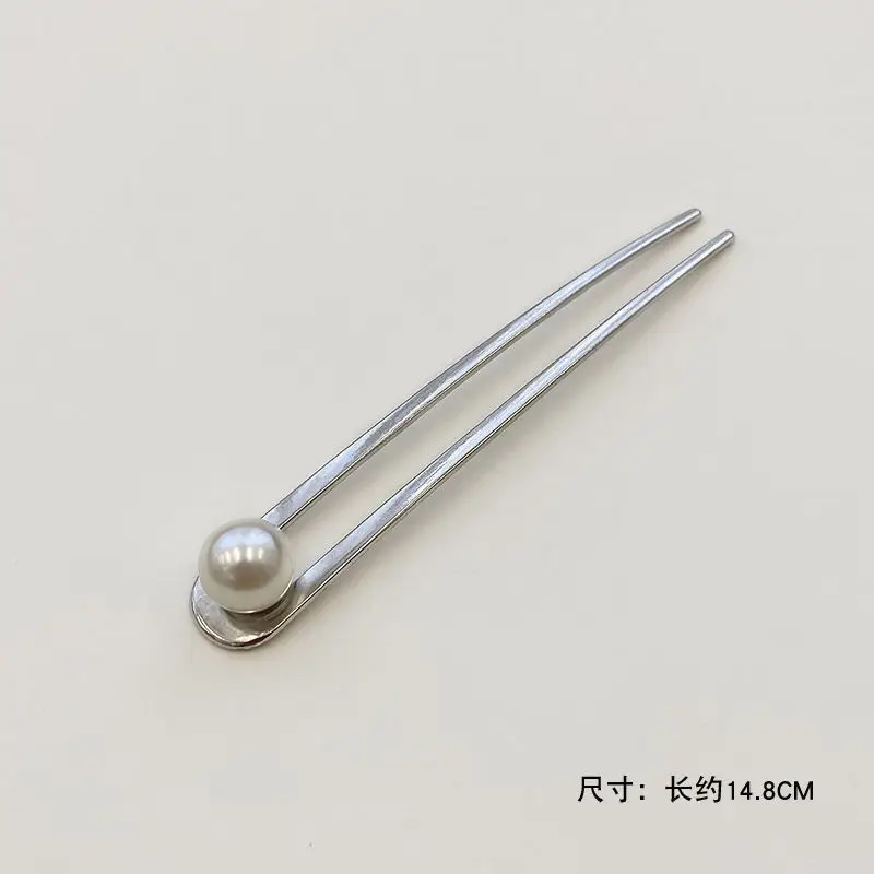 High-end Pearl u-Shaped Hairpin Women's Metal Comb - Image 2