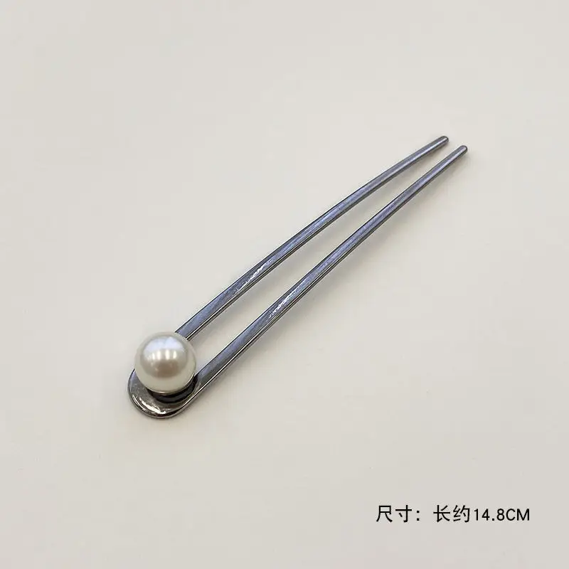 High-end Pearl u-Shaped Hairpin Women's Metal Comb - Image 3