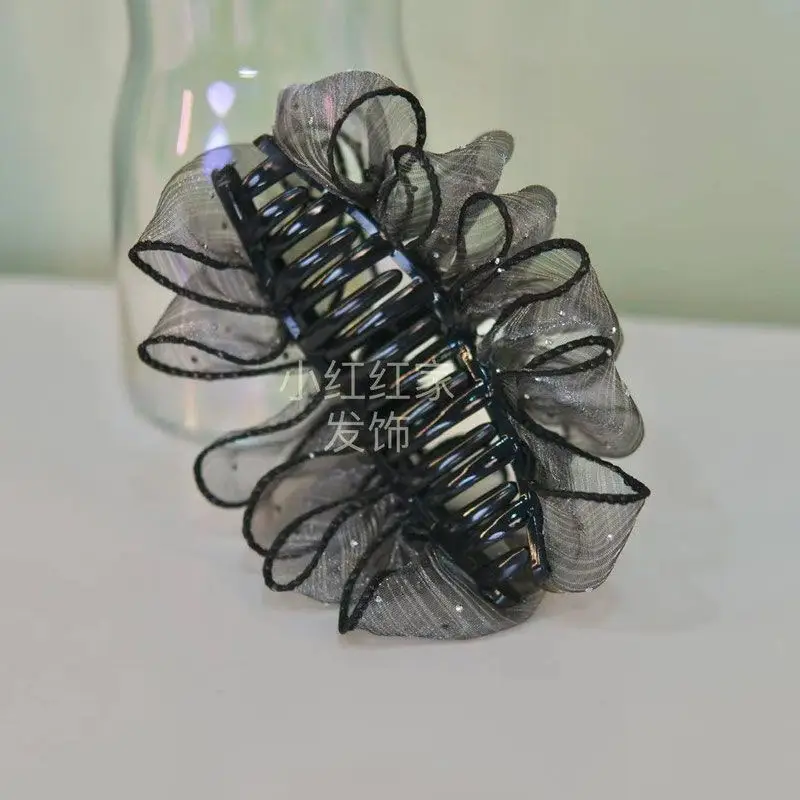 Black Mesh Butterfly Hair Clip for Women