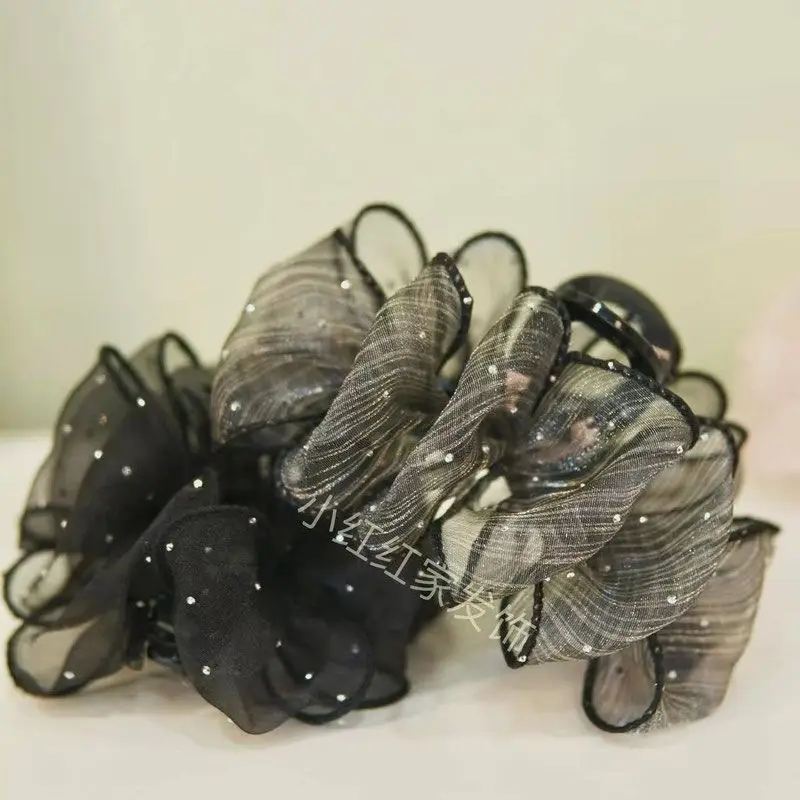Black Mesh Butterfly Hair Clip for Women