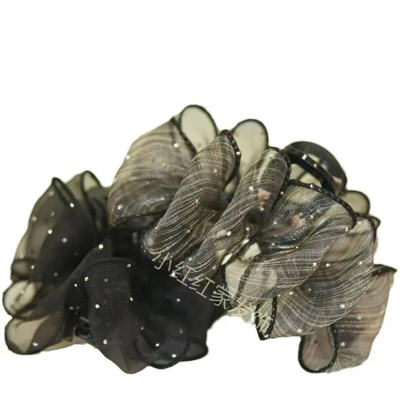 Black Mesh Butterfly Hair Clip for Women
