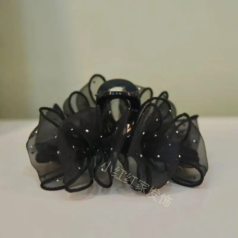 Black Mesh Butterfly Hair Clip for Women