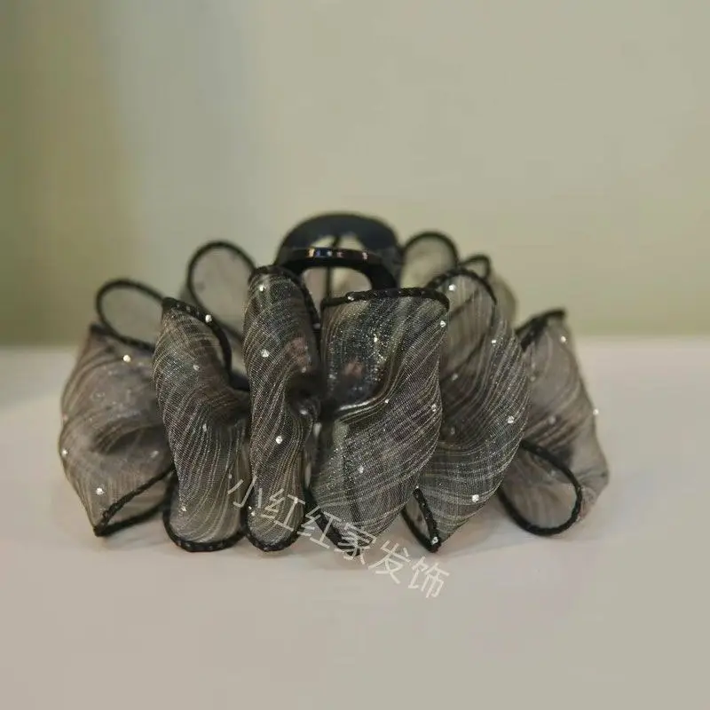 Black Mesh Butterfly Hair Clip for Women