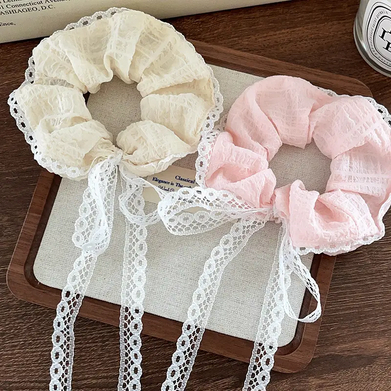 Lace Hair Bands for Women Pink White White — feature 3