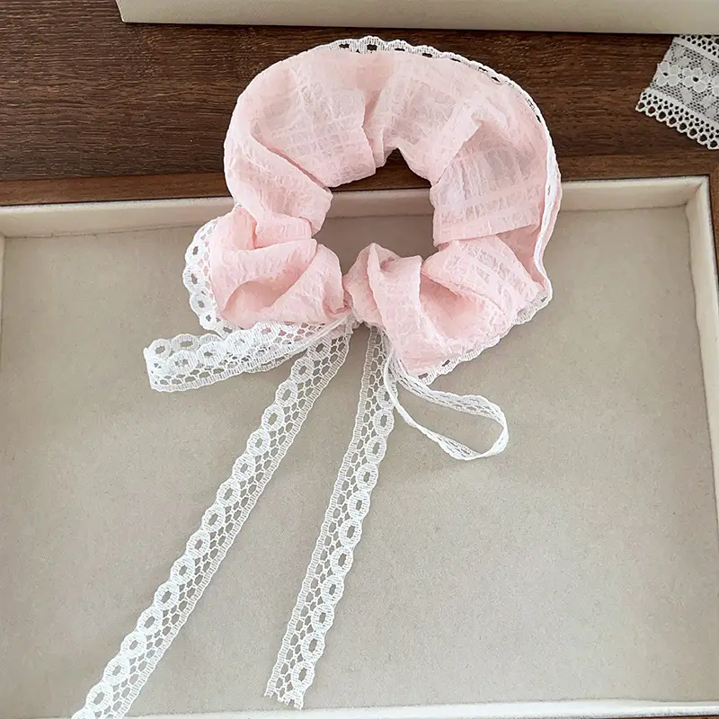 Lace Hair Bands for Women Pink White White