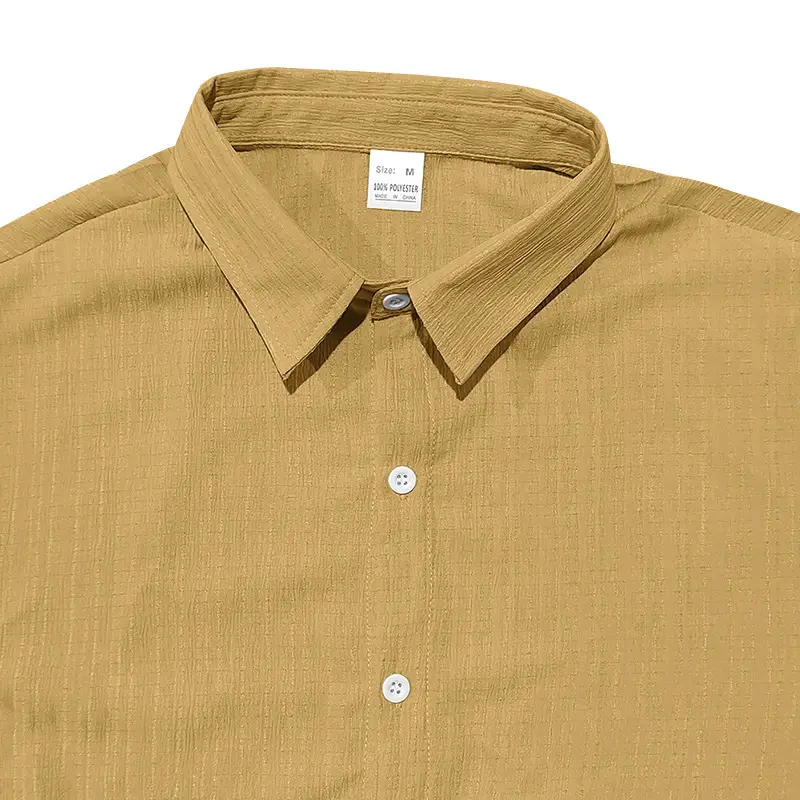 Men's 2025 Button Short-Sleeve Shirt Light Blue Striped — feature 42