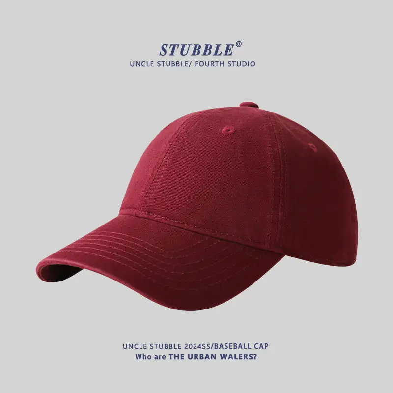 Red Pure Cotton Baseball Cap for Men Women 4 Seasons - Image 8