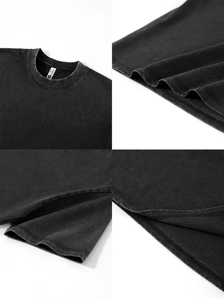 Men Pure Cotton Vintage Round Neck T-Shirt Black - Image 18