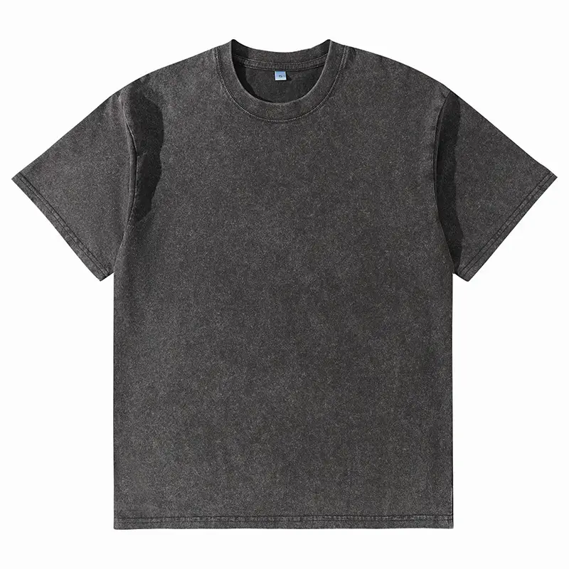 Men Pure Cotton Vintage Round Neck T-Shirt Black - Image 15