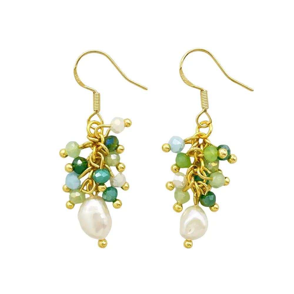 Cross-Border Grape Pearl Glass Earrings - Image 6