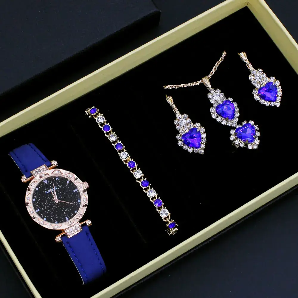 Women's Quartz Watch with Diamond Bracelet Set - Image 4