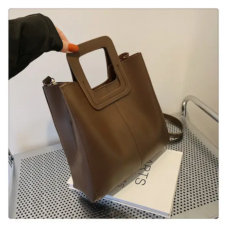 Korean Style Brown Leather Bucket Bag 2022 β feature 26
