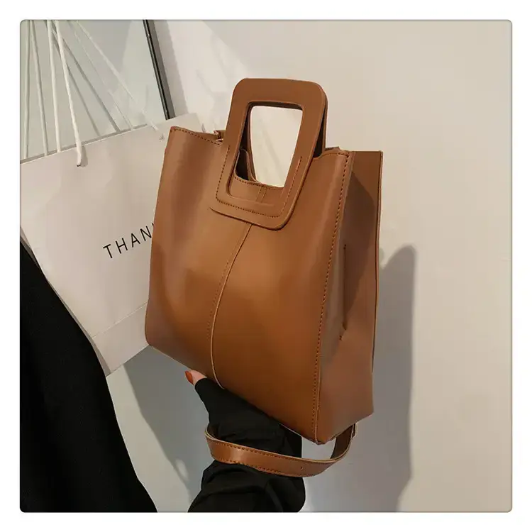 Korean Style Brown Leather Bucket Bag 2022 β feature 32