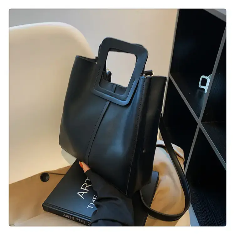 Korean Style Brown Leather Bucket Bag 2022 β feature 34