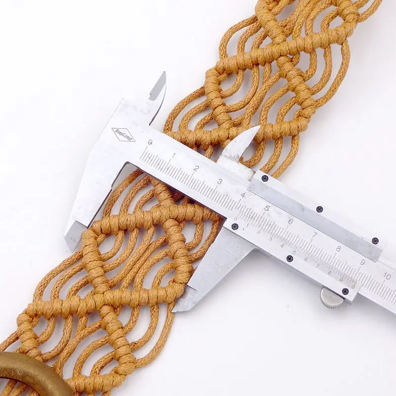 Black Ethnic Woven Belt with Wooden Ring — feature 3