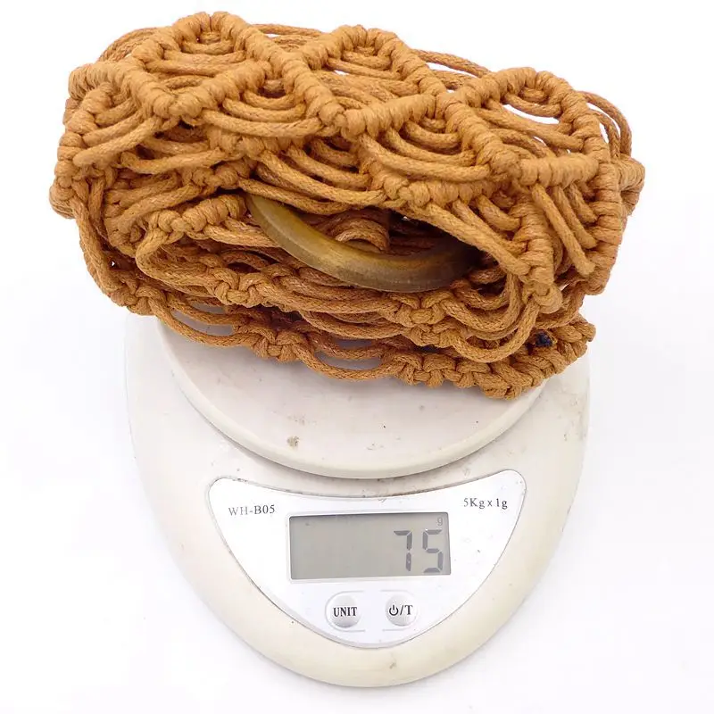 Black Ethnic Woven Belt with Wooden Ring — feature 4