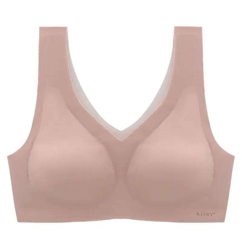Seamless V-Shape Bra Set Beige Latex Coaster Yoga