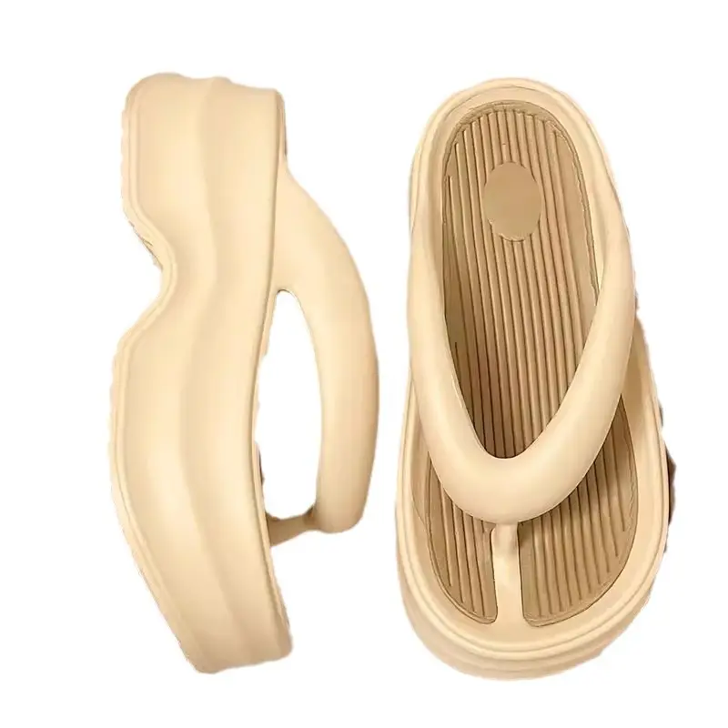 Increased 5cm Thick Bottom Flip-Flops Women's 2024 New Summer Outfit Fashionable Seaside Beach Eva Slippers - Image 11