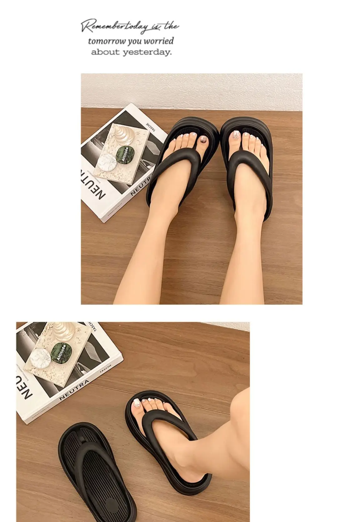 Increased 5cm Thick Bottom Flip-Flops Women's 2024 New Summer Outfit Fashionable Seaside Beach Eva Slippers — feature 10