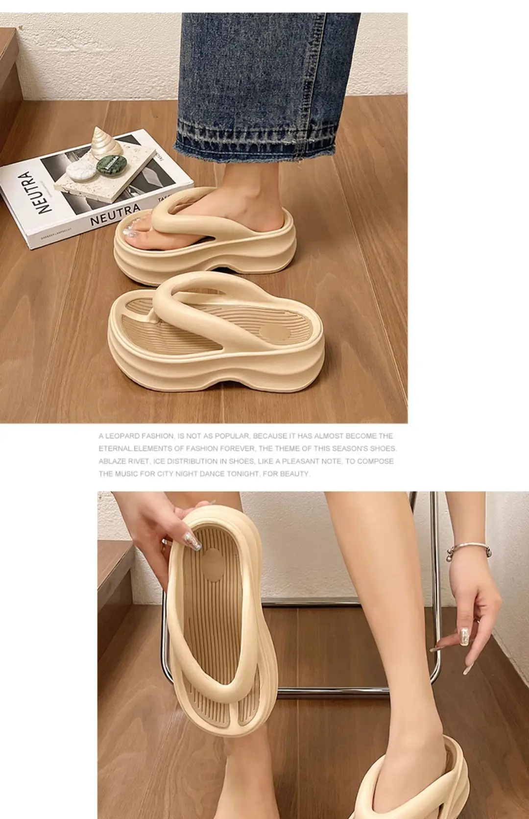Increased 5cm Thick Bottom Flip-Flops Women's 2024 New Summer Outfit Fashionable Seaside Beach Eva Slippers — feature 13