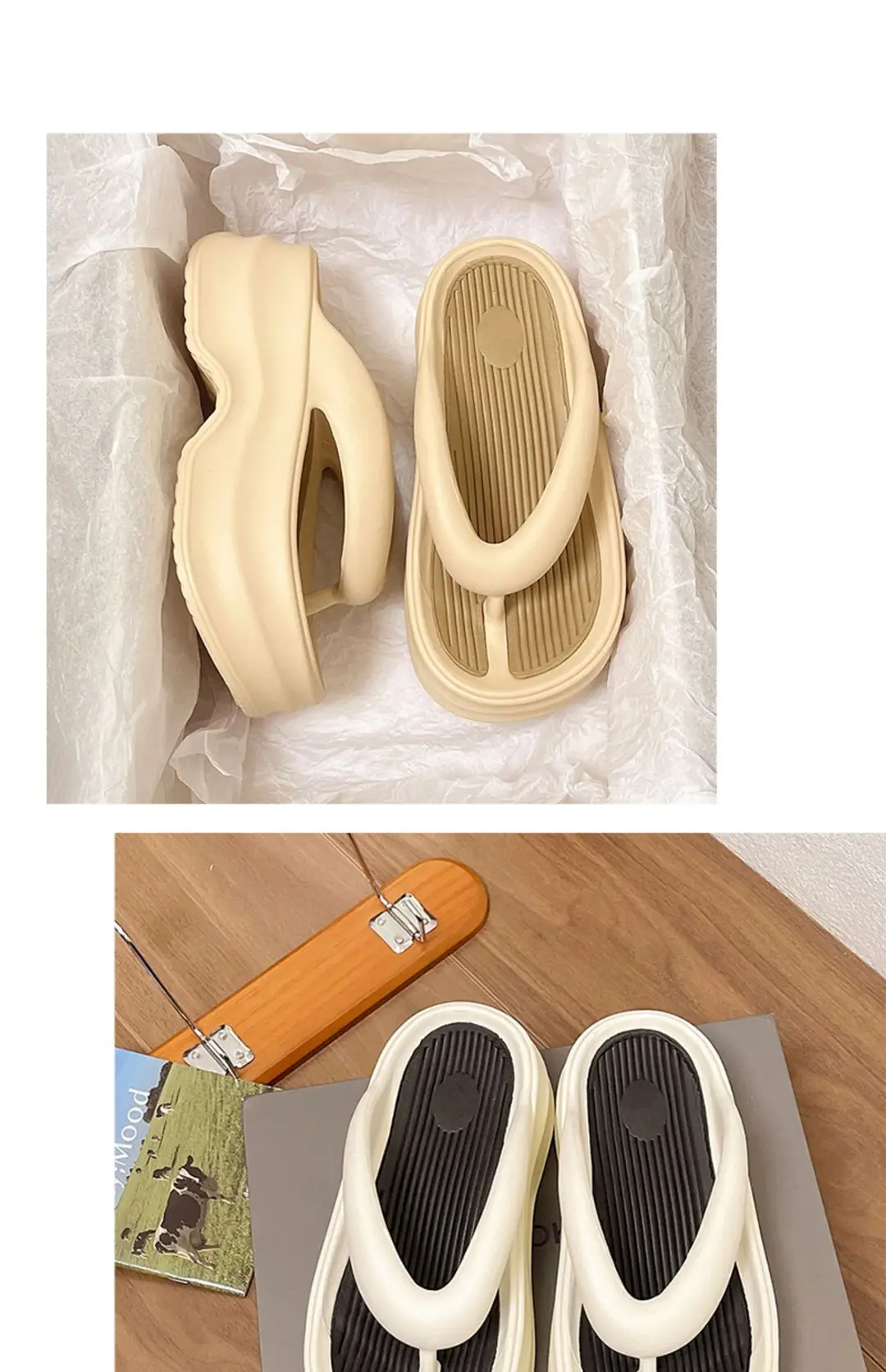 Increased 5cm Thick Bottom Flip-Flops Women's 2024 New Summer Outfit Fashionable Seaside Beach Eva Slippers — feature 17