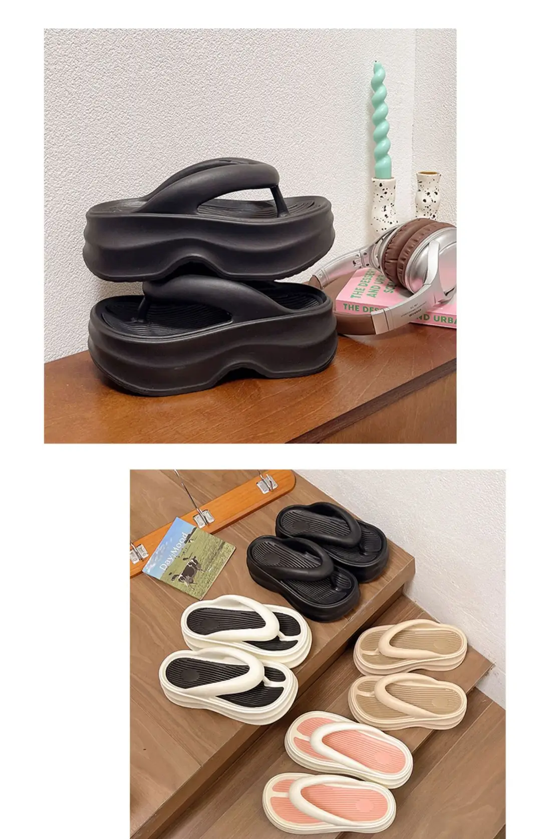 Increased 5cm Thick Bottom Flip-Flops Women's 2024 New Summer Outfit Fashionable Seaside Beach Eva Slippers — feature 19
