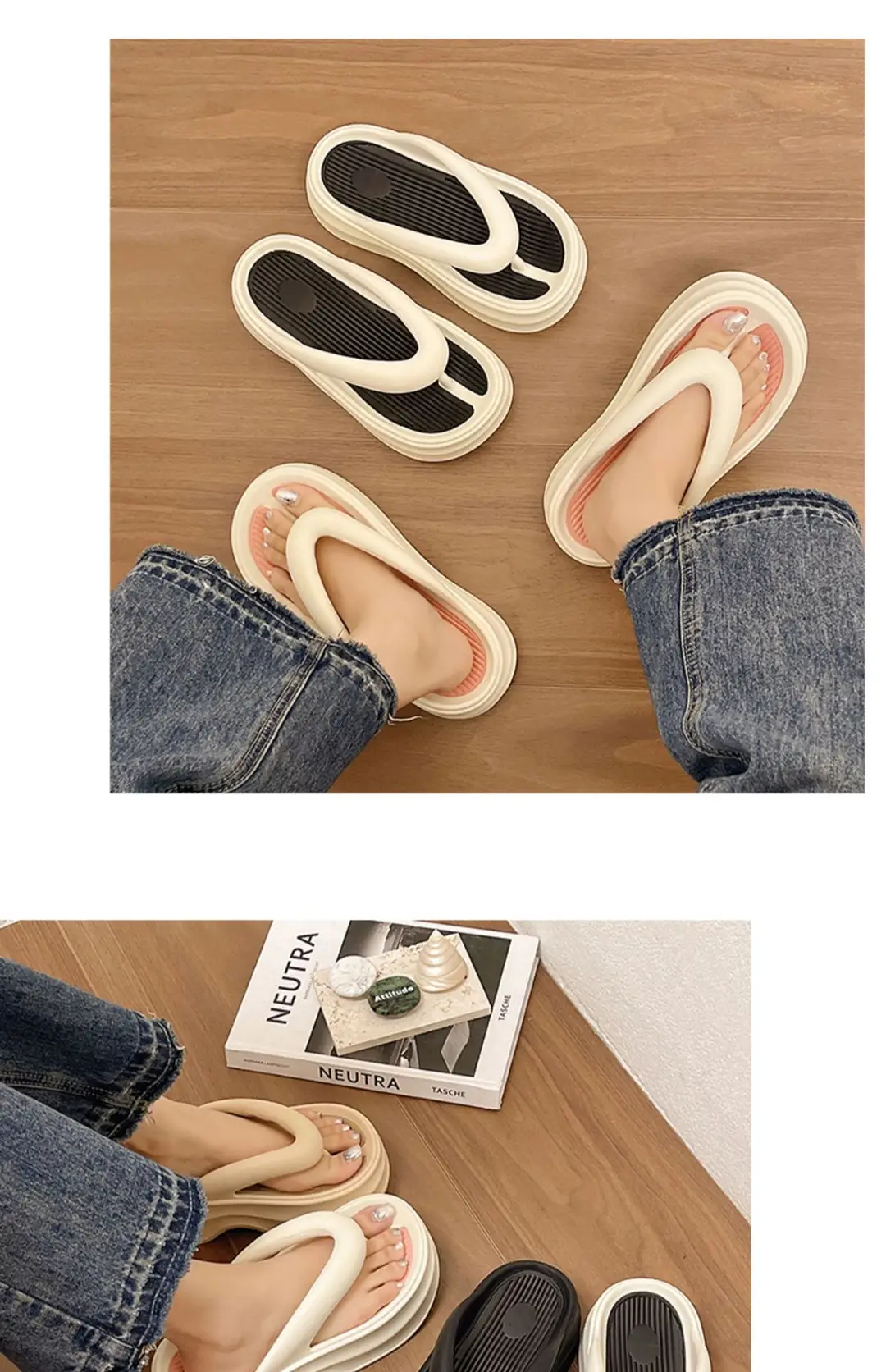 Increased 5cm Thick Bottom Flip-Flops Women's 2024 New Summer Outfit Fashionable Seaside Beach Eva Slippers — feature 9