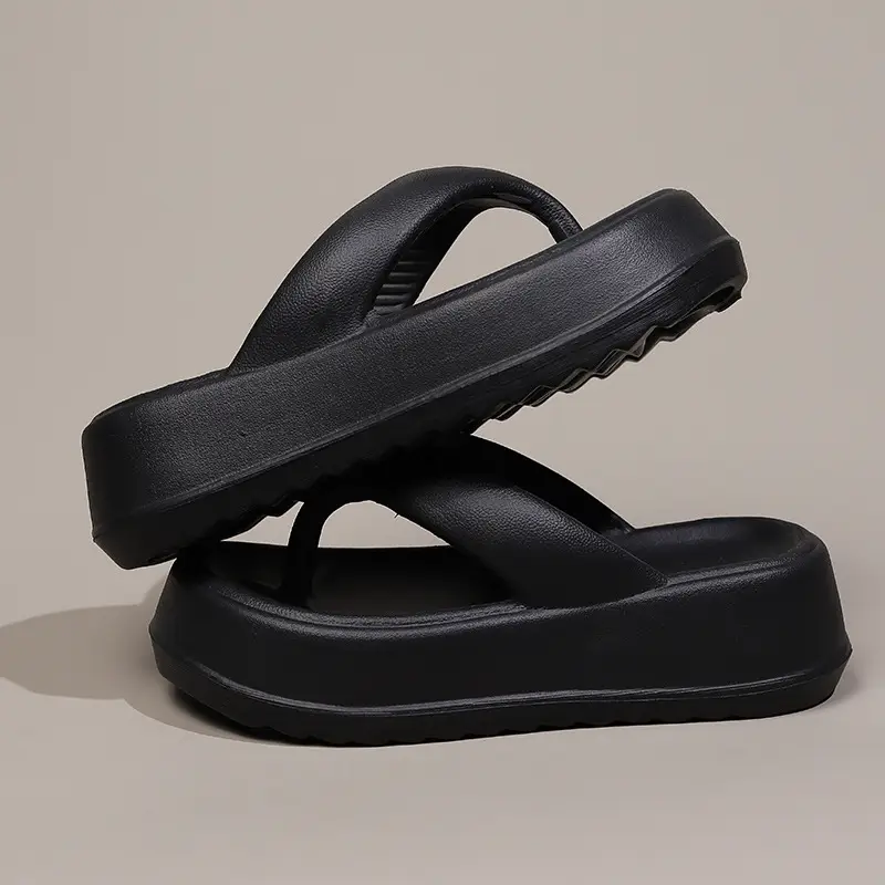 Increased 5cm Thick Bottom Flip-Flops Women's 2024 New Summer Outfit Fashionable Seaside Beach Eva Slippers - Image 4