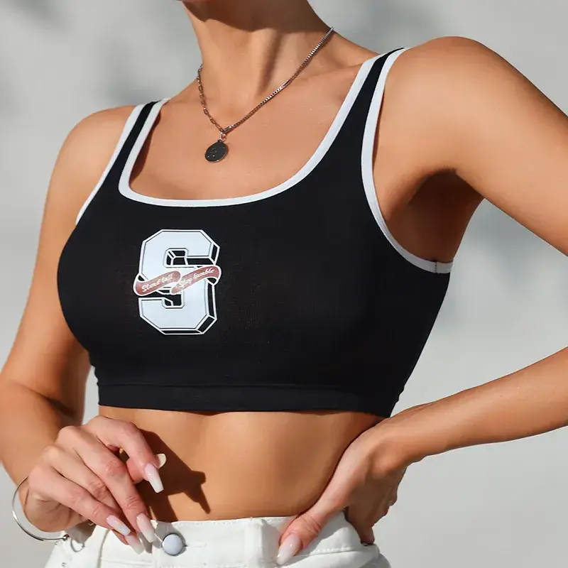 Spice Logo Back Sports Bra Black Breathable - Image 4
