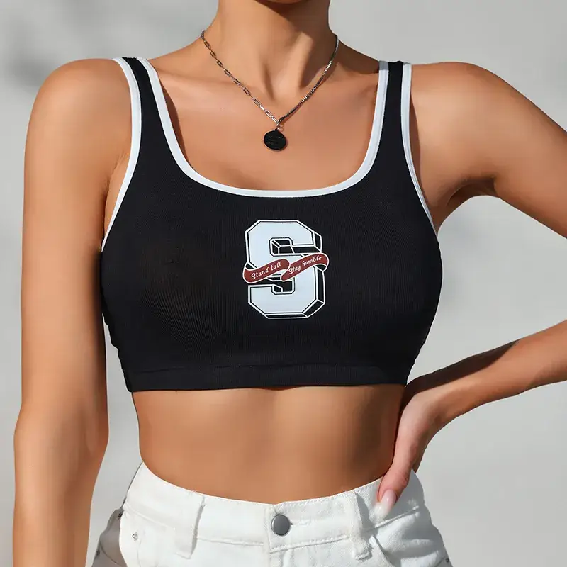 Spice Logo Back Sports Bra Black Breathable — feature 2