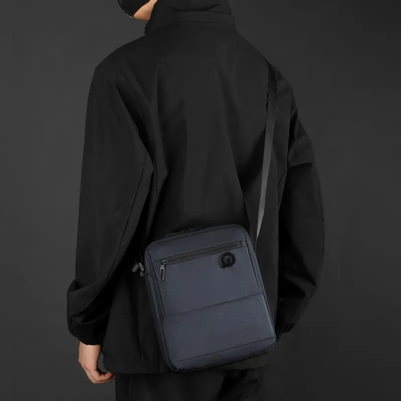 Men's Waterproof Korean Style Crossbody Bag Blue - Image 8