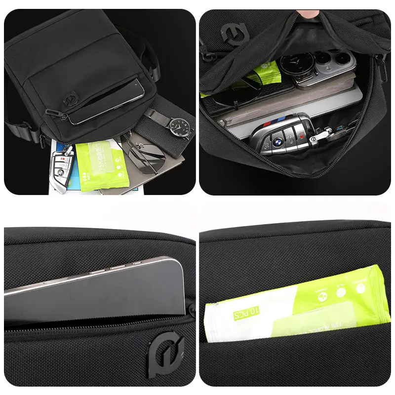 Men's Waterproof Korean Style Crossbody Bag Blue - Image 9