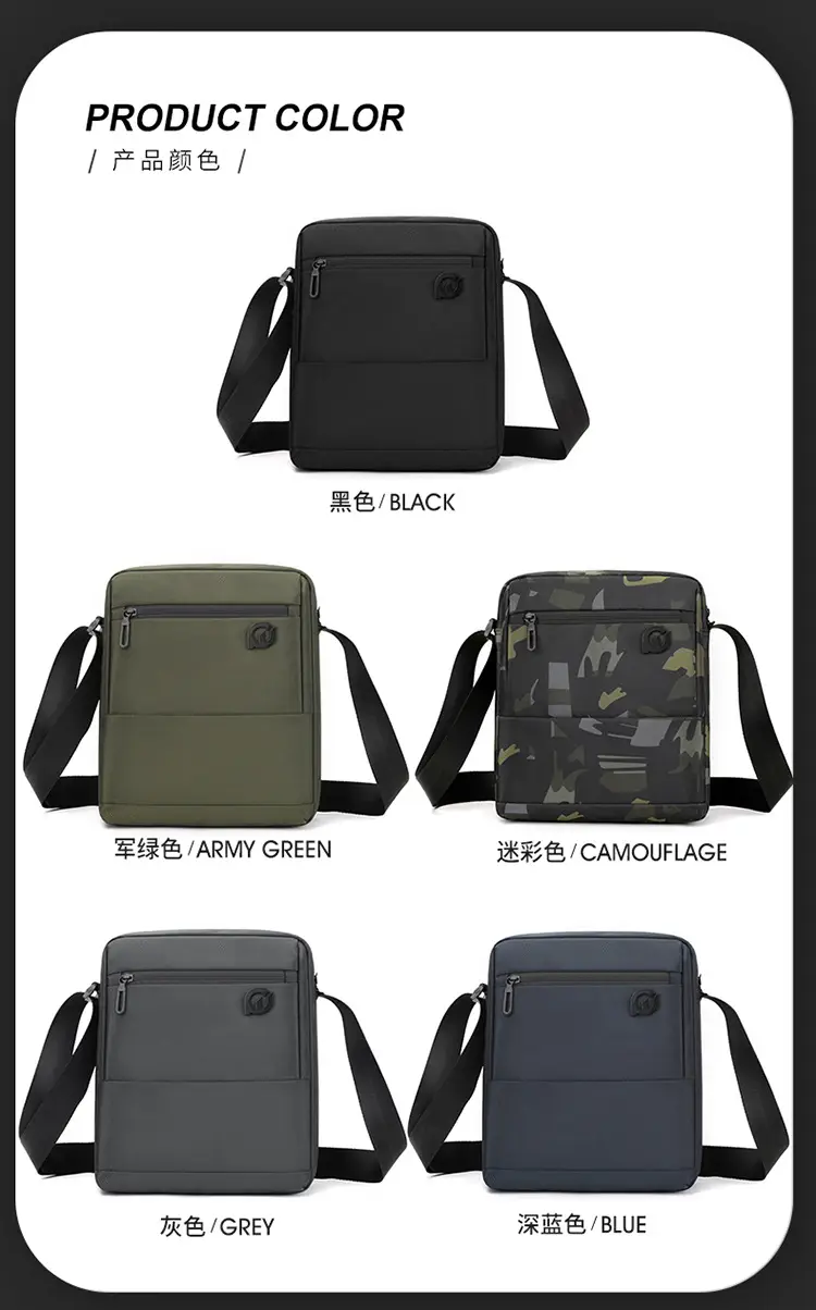 Men's Waterproof Korean Style Crossbody Bag Blue — feature 13