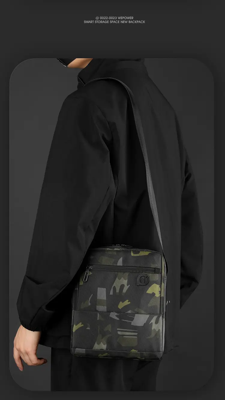 Men's Waterproof Korean Style Crossbody Bag Blue — feature 14