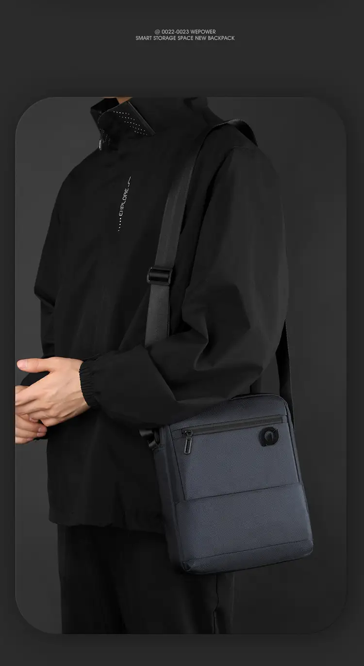 Men's Waterproof Korean Style Crossbody Bag Blue — feature 15