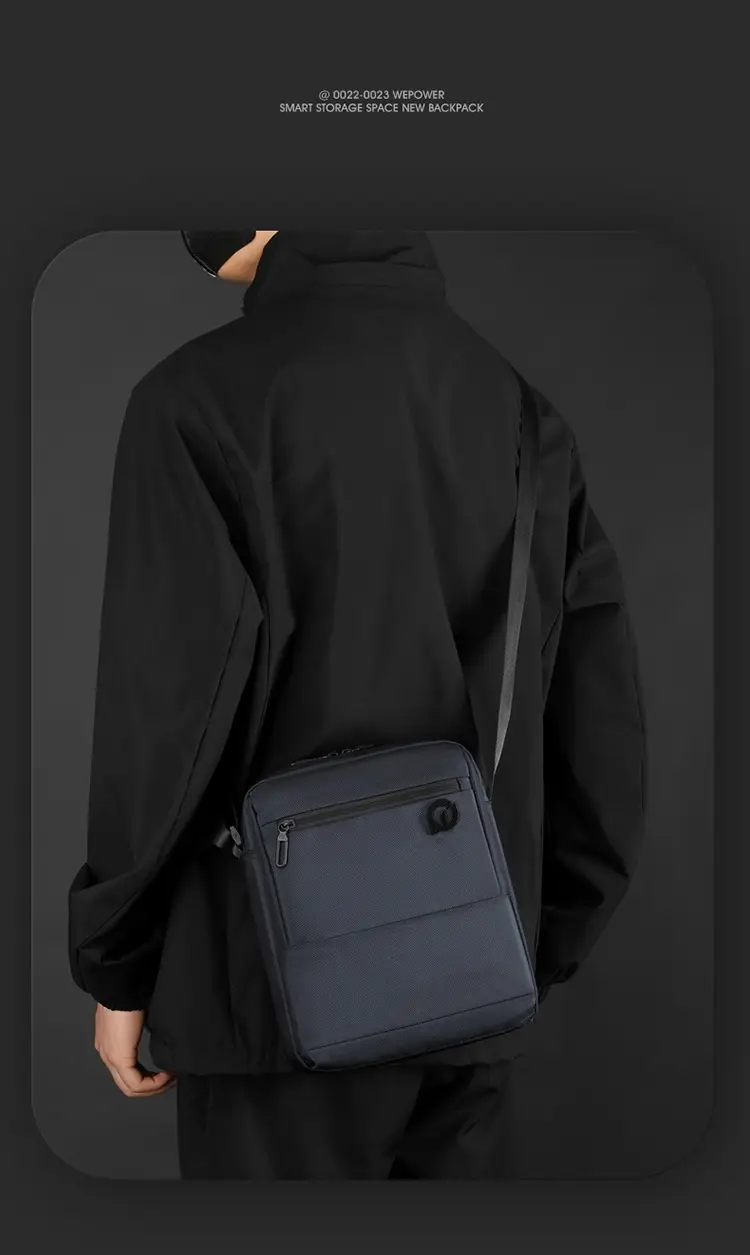 Men's Waterproof Korean Style Crossbody Bag Blue — feature 16