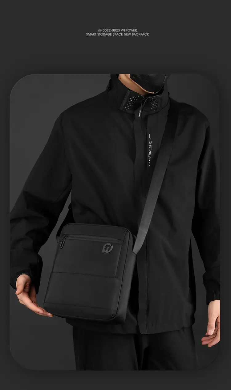 Men's Waterproof Korean Style Crossbody Bag Blue — feature 17